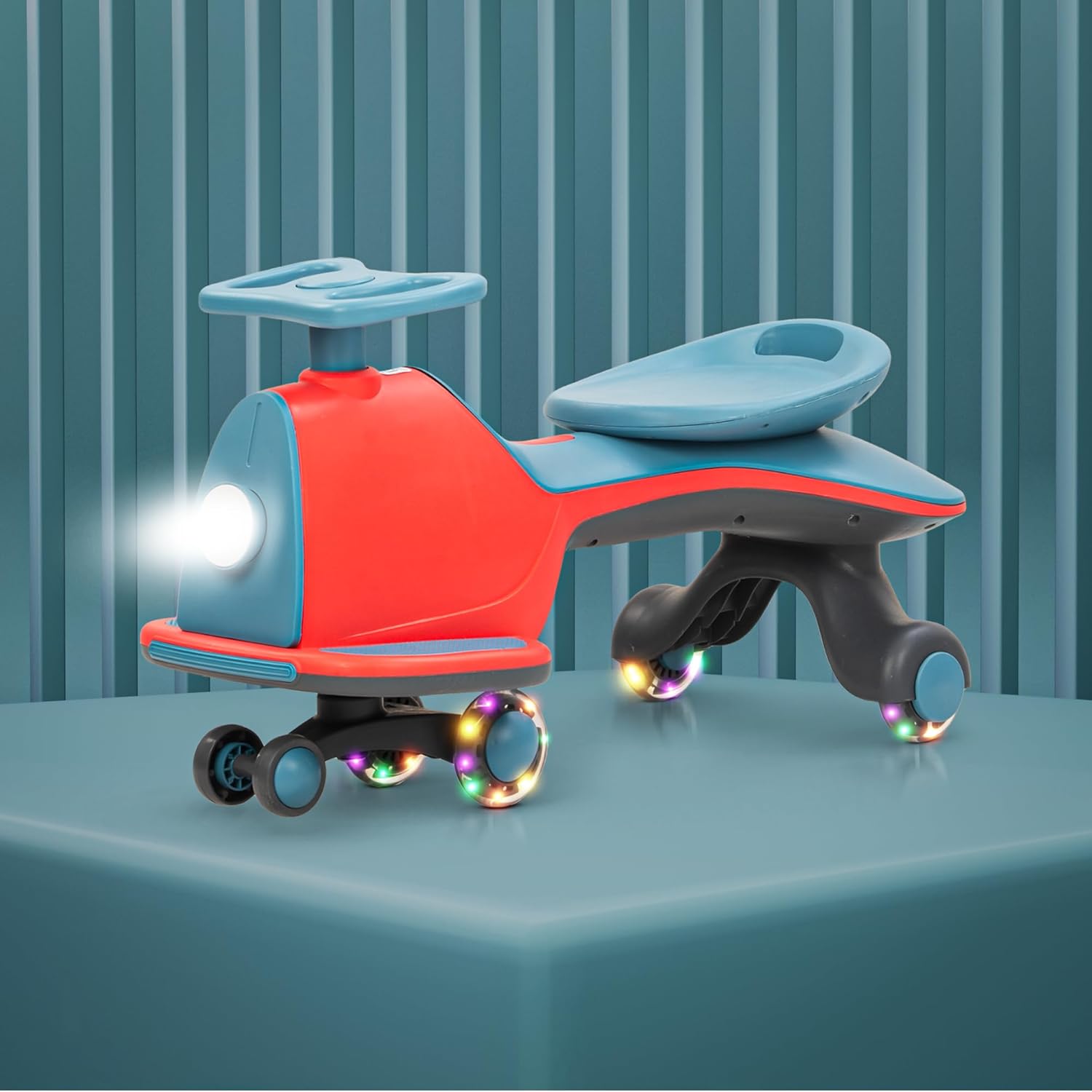 Baybee Nord Kids Magic Swing Car for Kids-Red/Blue