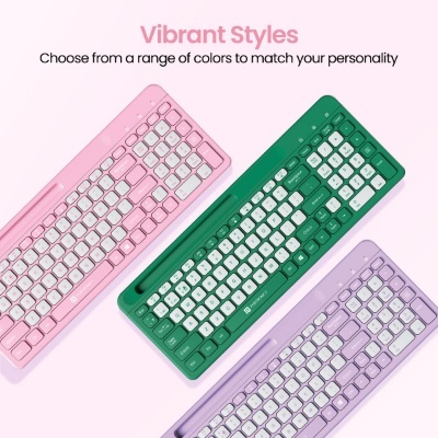 Portronics Bubble Square Wireless Keyboard with Bluetooth + 2.4 GHz USB Receiver (Dual Connectivity), Pair 3 Devices Max, Multimedia Hotkeys, for Laptop, PC, Smartphone, Tablet Portronics Bubble Square Wireless Keyboard with Bluetooth + 2.4 GHz USB Receiver (Dual Connectivity), Pair 3 Devices Max, Multimedia Hotkeys, for Laptop, PC, Smartphone, Tablet