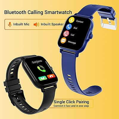 ElevOne 1.85" Display BT Calling Smartwatch, Multiple Watch Faces, Stress Monitor, Heart & SpO2 Monitoring, 50 Sports Modes, Sleep Monitor, 7 Days Battery