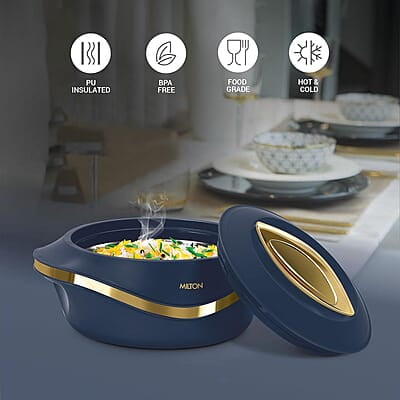 MILTON Pearl 1000 Inner Stainless Steel Casserole, 860 ml, Blue