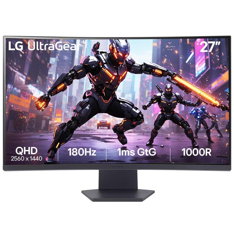 LG 27" QHD 1000R Curved Gaming Monitor, 180Hz, 1ms, HDR10, 27GS60QC-B LG 27" QHD 1000R Curved Gaming Monitor, 180Hz, 1ms, HDR10, 27GS60QC-B