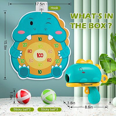 Dinosaur Toy Gun- Foam Bullet Blaster-Dart Target Games for Kids- Indoor Toys 3-7 Years- Gifting Toys
