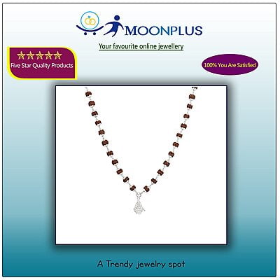 Silver Caped Rudraksha Mala/Chain with Ayyappan Pendent/Dollar