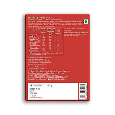 SMOOR Premium Grandma's Mango Khatai Cookies Crunchy & Sweet Gourmet Cookie Biscuits 150g