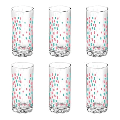 Treo by Milton D Ziner Torrent Glass Set of 6, 316 ml, Rainbow Sprinkles Treo by Milton D Ziner Torrent Glass Set of 6, 316 ml, Rainbow Sprinkles