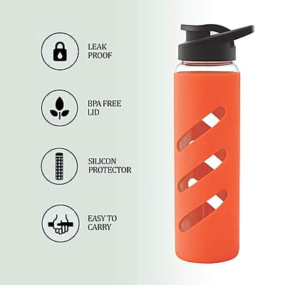 Treo By Milton CGWFBOT034ORNG0024 Glass Bottle, 725 ml