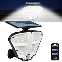 olar Wall Light Outdoor with Motion Sensor, Solar Flood Light with Remote for Home Garden Balcony