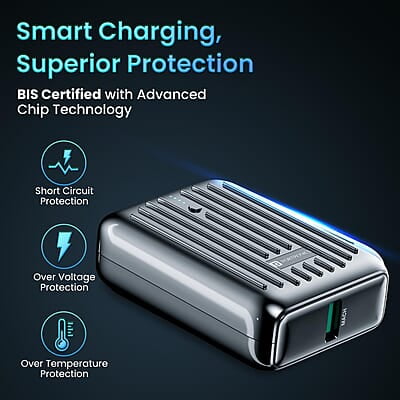 Portronics Zapcell 10k 10000mAh 22.5W Pocket Size Powerbank With Compact And Light Weight Design