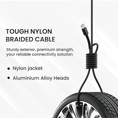 Portronics Konnect X Type C to 8-Pin 27W Fast Charging Cable, Premium TPE Material, Support to all Lightning Devices 2M Length(Black) Portronics Konnect X Type C to 8-Pin 27W Fast Charging Cable, Premium TPE Material, Support to all Lightning Devices 2M Length(Black)