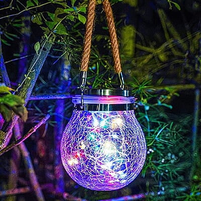 Solar Light Outdoor Lantern Hanging 20 led Jar Light Waterproof Crackle Glass Globe Garden Light for Party Solar Light Outdoor Lantern Hanging 20 led Jar Light Waterproof Crackle Glass Globe Garden Light for Party