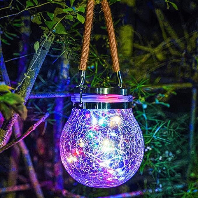 Solar Light Outdoor Lantern Hanging 20 led Jar Light Waterproof Crackle Glass Globe Garden Light for Party Solar Light Outdoor Lantern Hanging 20 led Jar Light Waterproof Crackle Glass Globe Garden Light for Party