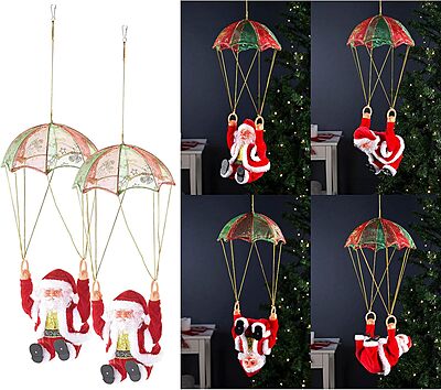 Electric Parachute Flip Rotating Musical light Santa