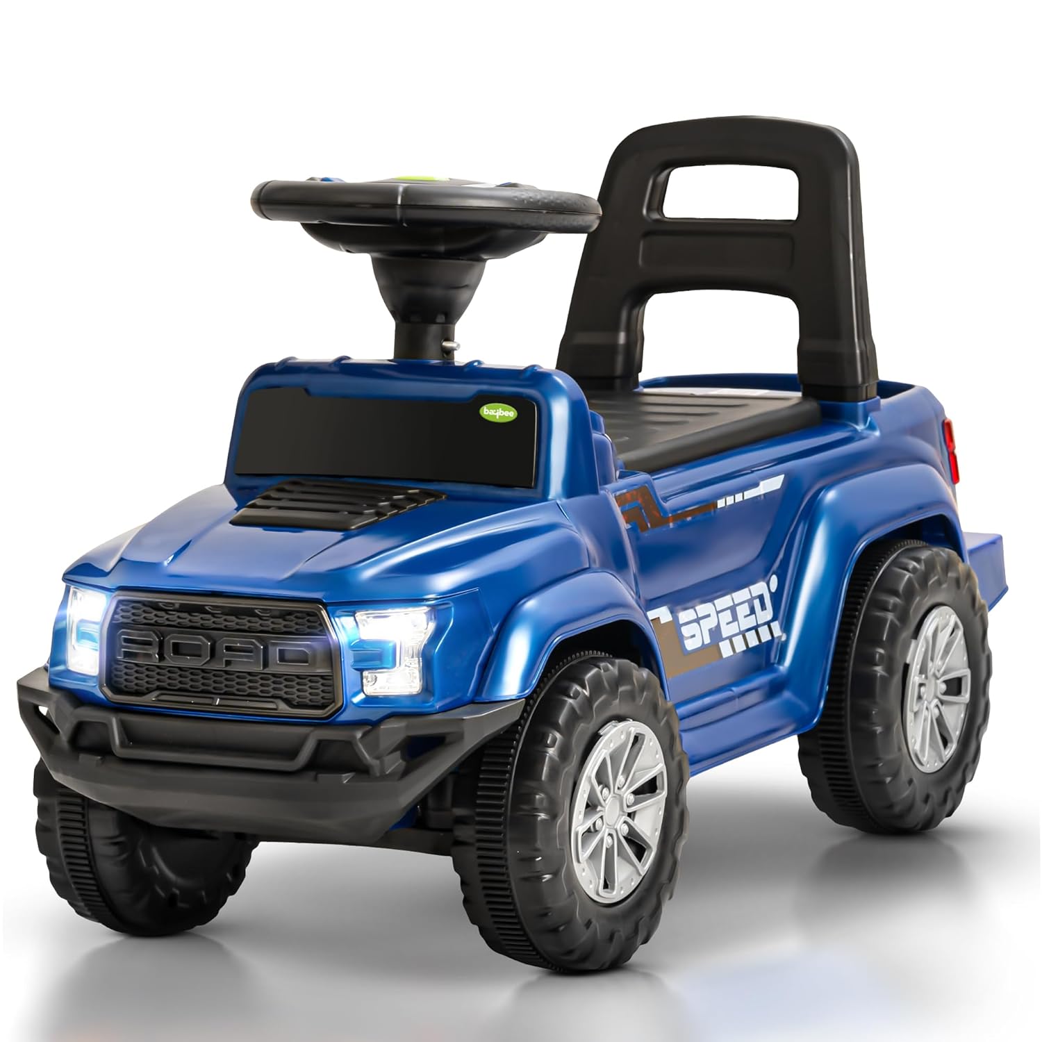 Baybee Push Ride on Baby Jeep for Kids Toys with LED Light & Storage Bin-Blue