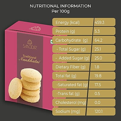SMOOR Premium Traditional Nankhatai Cookies Crunchy & Sweet Gourmet Cookie Biscuits 150g SMOOR Premium Traditional Nankhatai Cookies Crunchy & Sweet Gourmet Cookie Biscuits 150g