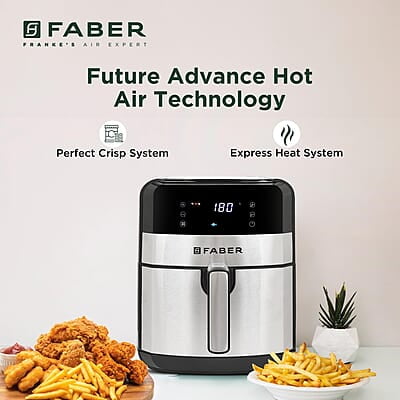 Faber 6.5L Air Fryer Detachable Non Stick Frying Basket 8 Pre Set Functions 1750 Watts