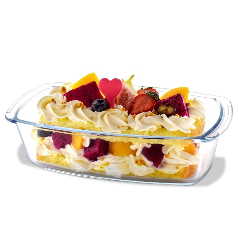 AGARO Elite Glass Loaf Tray Rectangular, 1800ml, Bake Safe, Oven Safe, Glass Dish Tray, Borosilicate Glass Tray