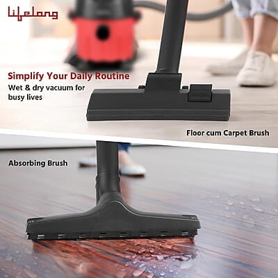Lifelong 10 litre Vacuum Cleaner for Home - 1000 W, Wet & Dry Floor Cleaner