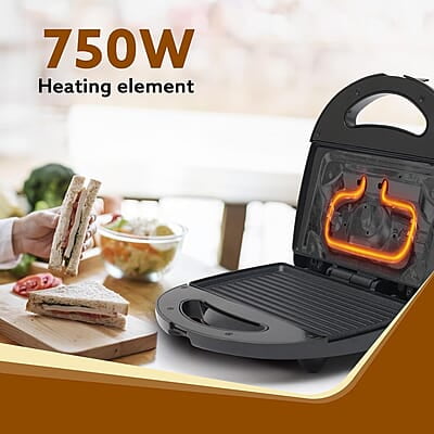 AGARO Delite Sandwich Maker, 750W, 4 Slice Non Stick Grill Plate