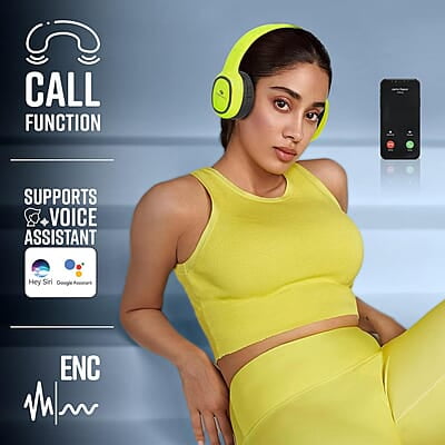 ZEBRONICS Thunder Bluetooth 5.3 Wireless Over ear Headphones with 60H Backup, Gaming Mode, Dual Pairing, ENC, AUX, Micro SD, Voice Assistant, Comfortable Earcups, Call Function