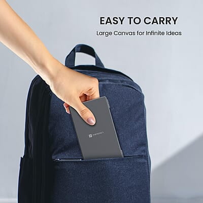 Portronics Ruffpad Calc 2-in-1 Calculator & LCD Writing Pad with 6.5 Inches Tablet, 12 Digits, Foldable Design, Stylus Pen for Students