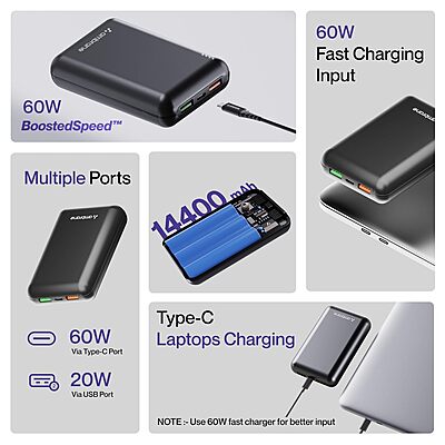 Ambrane PowerLit Boost 14400 mAh