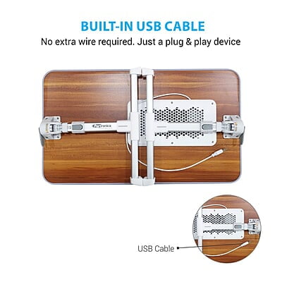 Portronics My Buddy Plus Adjustable Laptop Table with built-in USB Cooling Fan, Foldable Legs, Adjustable Angle