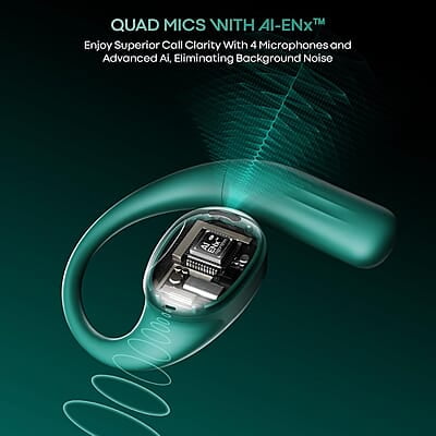boAt Newly Launched Airdopes Progear Open Ear Ear Buds W/Air Conduction Technology, 4 Mics W/Ai-Enx, 100Hrs Playback, 15Mm Drivers, Secure Fit,Beast Mode W/ 40Ms Latency,ASAP Charge