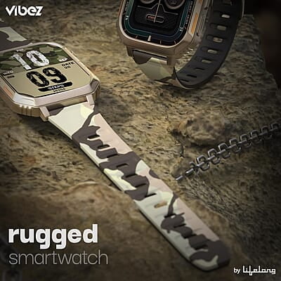 Vibez by Lifelong Trooper Smart Watch for Men 2.02” Always On Display AMOLED, 550 NITS, 60Hz Refresh Rate
