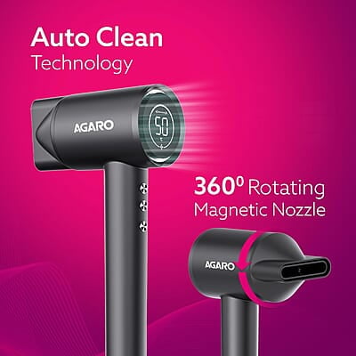 AGARO HD3240 Hair Dryer, Brushless 1600W Motor, 3 Speed & 4 temperature settings