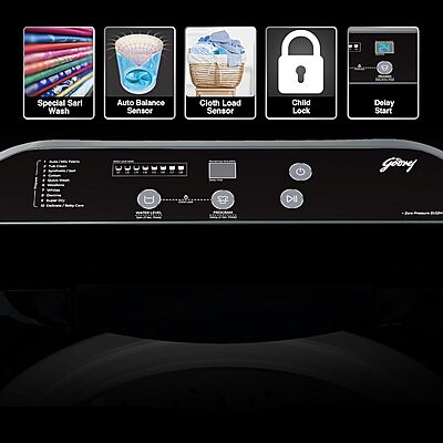 Godrej 8 Kg 5 Star Zero Pressure Technology With Steel Drum Fully-Automatic Top Load Washing Machine