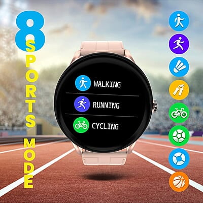 Zebronics Zeb-Fit2220CH Smart Fitness Band, 2.5D Curved Glass Full Touch Display, SpO2, BP & Heart Rate Monitor, IP68 Water Resistant, 8 Sports Mode