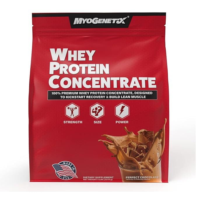 Myogenetix Whey Protein Concentrate for Strength, Size & Power | Pack of 2270g (5 Lbs) Myogenetix Whey Protein Concentrate for Strength, Size & Power | Pack of 2270g (5 Lbs)