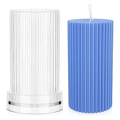 Polycarbonate Candle Crinkle Cylinder Mold (BIG)