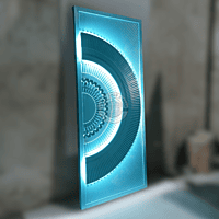 3D Designer Door with LED Glow and Emerald Satin Finish