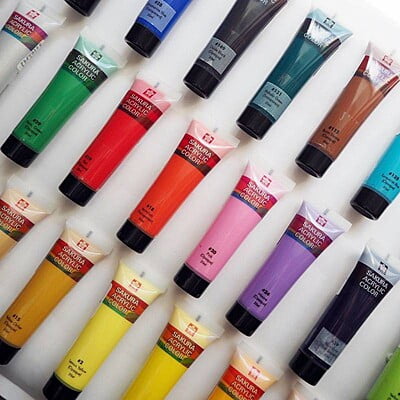 SAKURA ACRYLIC COLOR, 75ML TUBE, SET OF 5 SAKURA ACRYLIC COLOR, 75ML TUBE, SET OF 5