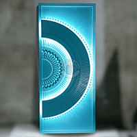 3D Designer Door with LED Glow and Emerald Satin Finish