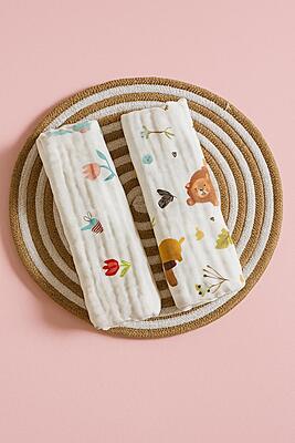Premium Crinkled Muslin Burp Cloths (Pack of 2)