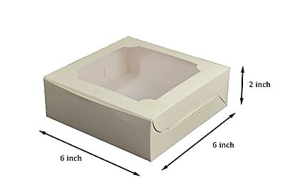 Qson Brownie Box For 4 - Size 6.5x5x2 inch