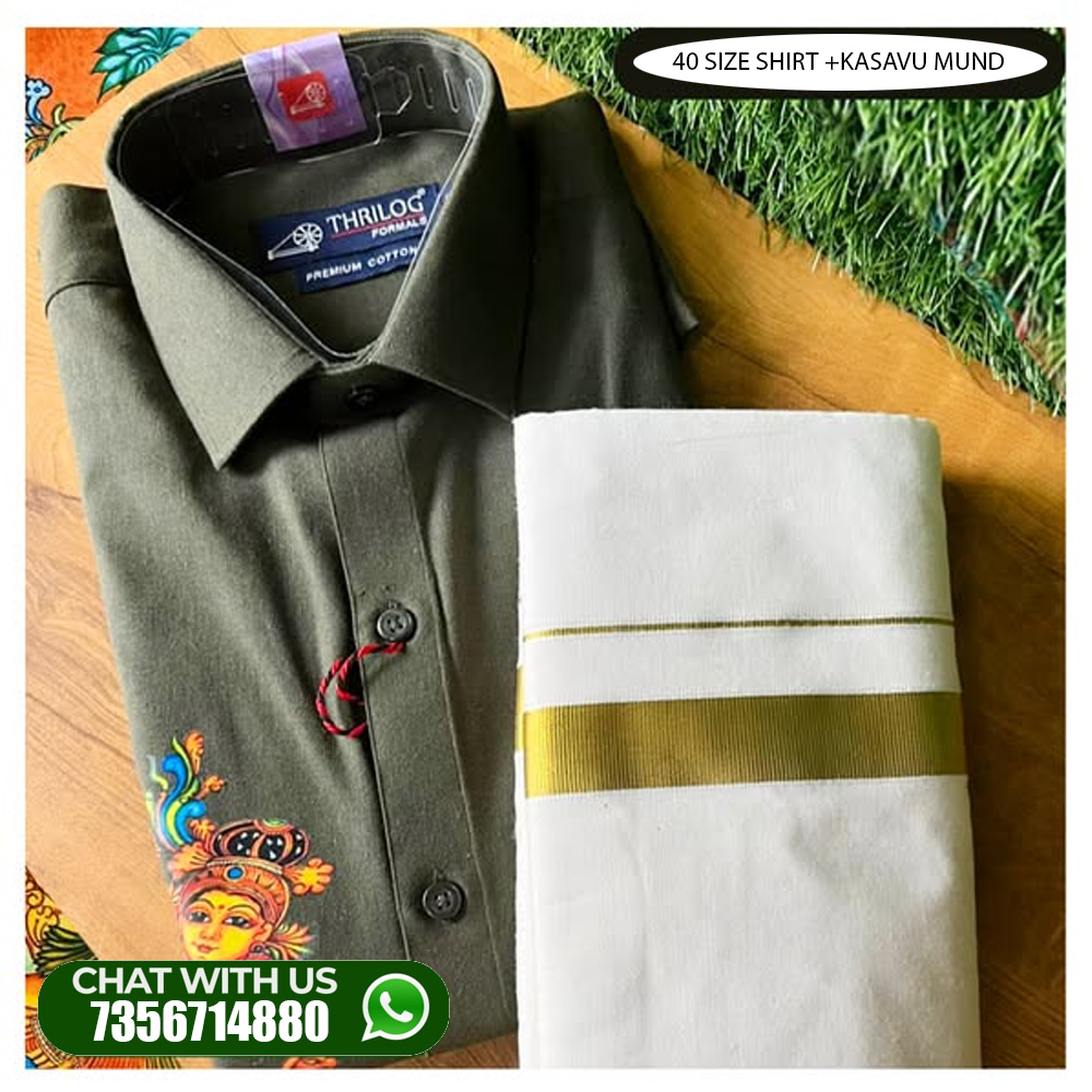 40 SIZE COTTON SHIRT KASAVU MUND COMBO 40 SIZE COTTON SHIRT KASAVU MUND COMBO