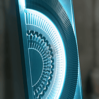 3D Designer Door with LED Glow and Emerald Satin Finish