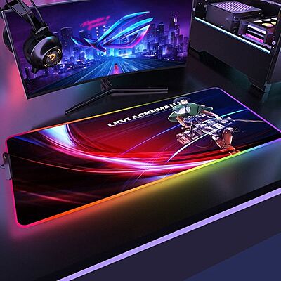Sublimation Printed Anime Themed LED Mouse Pad Attack on Titan RGB Mouse Pad - A5 / 300x600x3mm Sublimation Printed Anime Themed LED Mouse Pad Attack on Titan RGB Mouse Pad - A5 / 300x600x3mm