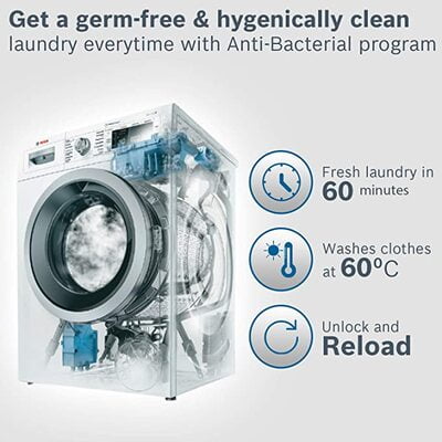 Bosch 6 kg Fully-Automatic Front Loading Washing Machine (WAB16161IN, White, Inbuilt Heater)