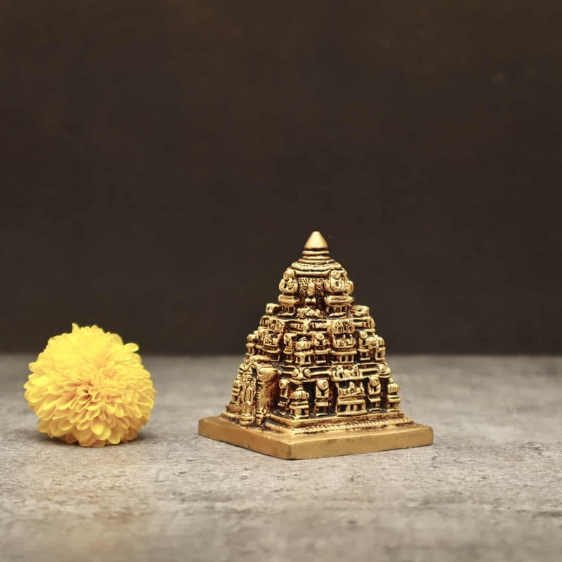Brass Tirupathi Balaji Swarna Gopuram - 3.2 inch Height | Brass Idol of Tirupathi Balaji with Swarna Gopuram for Sacred Decor Brass Tirupathi Balaji Swarna Gopuram - 3.2 inch Height | Brass Idol of Tirupathi Balaji with Swarna Gopuram for Sacred Decor