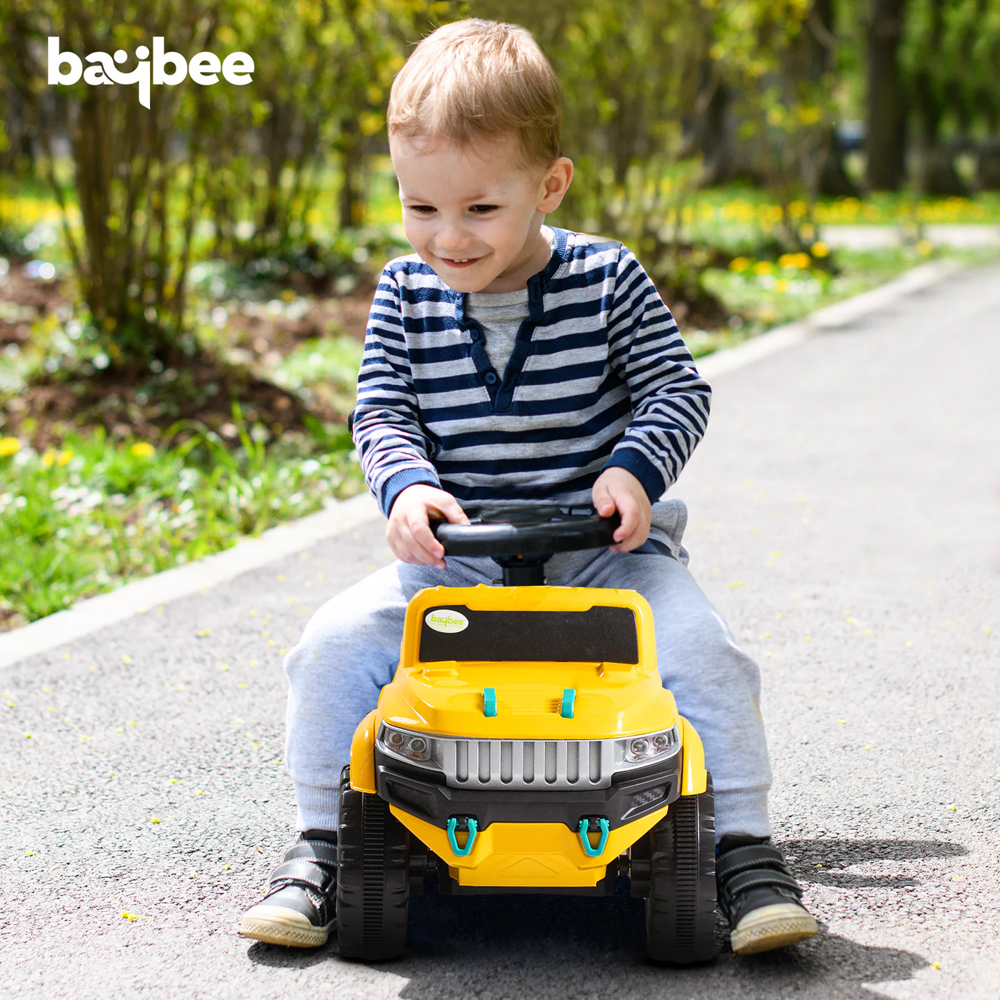 Baybee Push Ride on Baby Jeep for Kids Toys with LED Light & Storage Bin- Yellow Baybee Push Ride on Baby Jeep for Kids Toys with LED Light & Storage Bin- Yellow