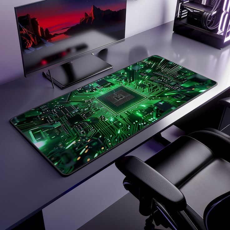 Sublimation Printed Green CirCuit Board Mouse Pad Gaming 6-300×700×(2)MM Sublimation Printed Green CirCuit Board Mouse Pad Gaming 6-300×700×(2)MM