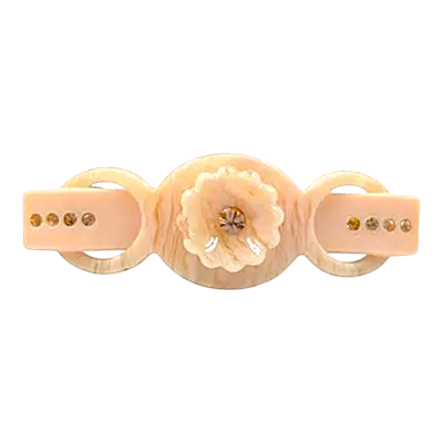 Elegant Flower & Stone Hair Barrette