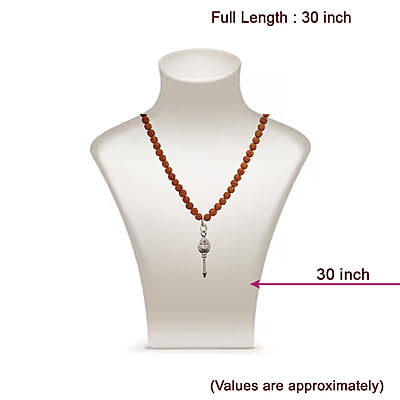 Rudraksha Mala with Silver Vel Pendant Rudraksha Mala with Silver Vel Pendant