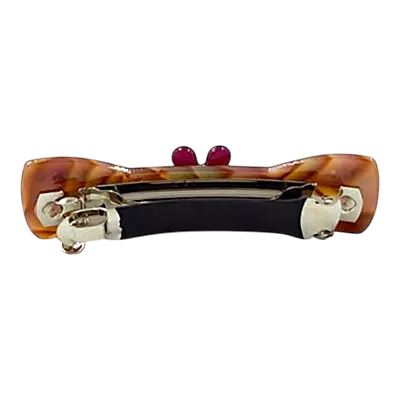 Acetate Hair Barrette with Floral Accent