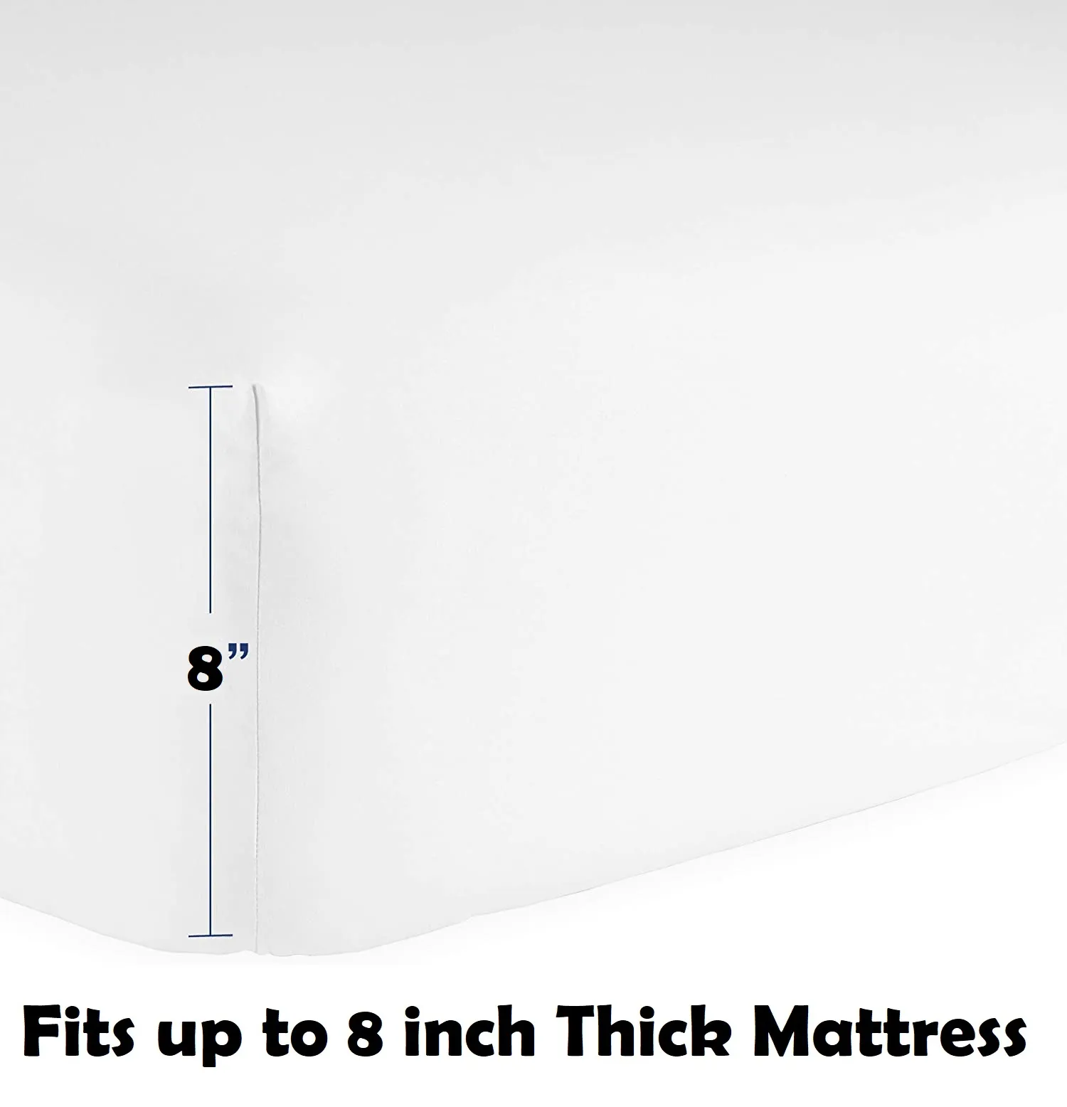Fitted Bedsheet Glace Cotton 300 TC - Plain - White Fitted Bedsheet Glace Cotton 300 TC - Plain - White