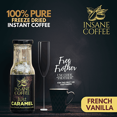 Insane Coffee Freeze Dried French Vanilla 50 Grams Insane Coffee Freeze Dried French Vanilla 50 Grams
